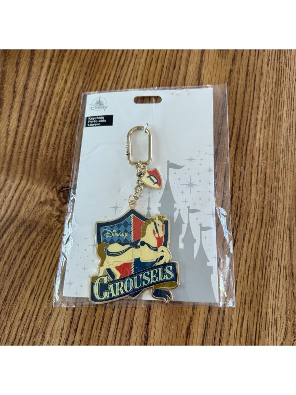 NWT Disney Parks Horse Carousels Bag Tag Metal Keychain - New